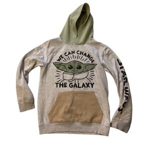 Kids Star Wars The Mandalorian Grogu The Child Hoodie Sweatshirt XL Gray Green
